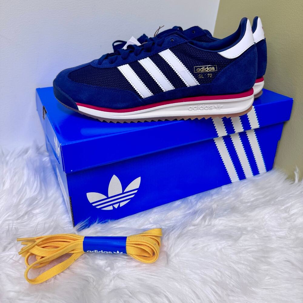 Adidas SL 72 RS Retro Sneakers Blue Red White JQ9797 Patriotic Americana Men 7.5